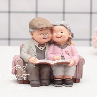 Tượng Trang Trí Ông Bà Anh Đọc Sách Làm Quà Tặng, Trang Trí, Lưu Niệm