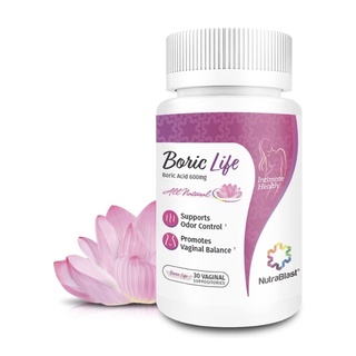 [Hàng Mỹ] NutraBlast Boric Acid Vaginal Suppositories - 30 viên, 600mg - sản phẩm bảo vệ vùng kín