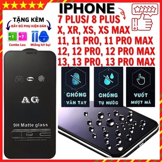 Kính Cường Lực Chống vân tay iphone 7plus/8plus /X/XR/XS/XS MAX/11/11PRO/11 PRO MAX/12 /12PRO/12 PRO MAX/13/13 PRO MAX