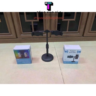 PVN31151 Giá Đỡ Điện Thoại Kẹp 2 Cái Cùng Lúc Dùng Livestream, Xem Phim T2