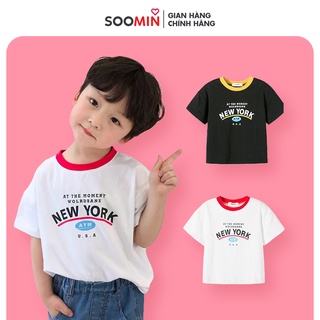 Áo thun bé trai xuất dư Hàn Quốc , Áo thun trẻ em từ 1 - 5 tuổi chất cotton Soomin Shop QATE H2