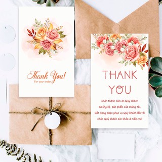 (GIÁ SIÊU RẺ) THIỆP CÁM ƠN -THIỆP Thank You- HOA CAM-100 CÁI