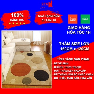 Thảm trải sàn phòng ngủ, thảm trải sàn phòng khách trang trí len cao cấp TNK 160x 120cm