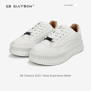 Giày Sneaker Nữ Giày BOM Thể Thao Độn Đế Bánh Mì Tăng Chiều Cao Màu Trắng Đẹp Mới Nhất giayBOM GB Classics B1176