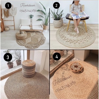 (Giá buôn/sỉ) Thảm cói tròn chụp ảnh, thảm lục bình trải sàn nhiều size HANHDECOR