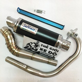 Bộ pô Leovince full cổ pô tăng satria 2 khúc con sâu