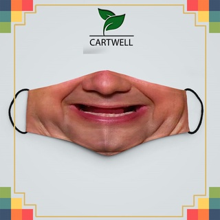 khẩu trang vải  Mặt Người_1272 CARTWELL chất liệu vải mềm dày 2 lớp chống nắng, phòng dịch bệnh, lọc ô nhiễm
