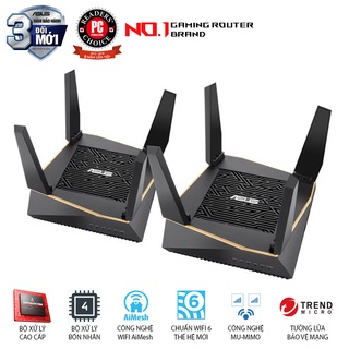 Router Wifi Mesh Asus RTAX92U (2 Pack) 3 Băng Tần AX6100 Hàng Chính Hãng