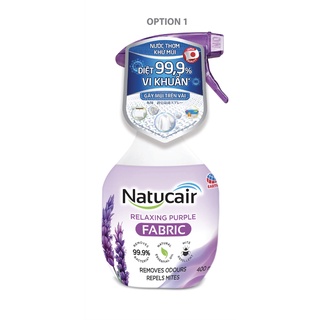 Nước thơm xịt vải khử mùi Natucair Lavender diệt mạt bụi vi khuẩn gây hại giúp nệm/vải/rèm/sofa luôn thơm mát lâu 400ml