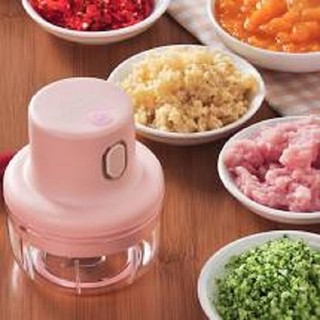 Máy Xay Đa Năng, Máy Xay Tỏi Ớt Mini Cầm Tay Sạc Pin Nhỏ Gọn Dung Tích 250ml