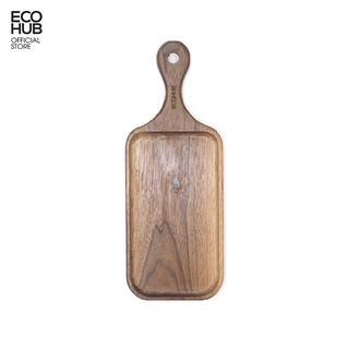 Khay gỗ Decor có tay cầm ECOHUB, Khay gỗ Óc Chó / Tần Bì tự nhiên (40x15cm)