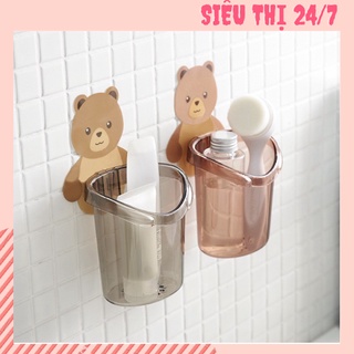 [GIÁ SỈ]Cốc gấu đựng bàn chải kem đánh răng Cốc gấu dán tường siêu dính 88183