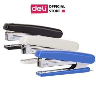 Dập ghim #10 Deli, kèm hộp đựng ghim 15 trang, Đen, xanh, xám - 1 cái E0251