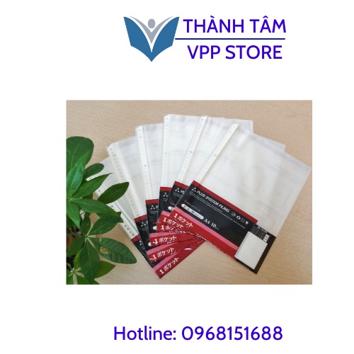 01 tập sơ mi đục lỗ Plus (Nhật Bản) 10 chiếc/tập