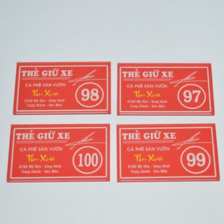 Thẻ số giữ xe mica