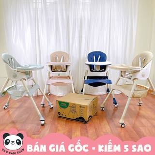 FREE SHIP !!! Ghế ăn dặm điều chỉnh độ cao có bánh xe 9BABY mẫu mới nhất tặng kèm yếm ăn dặm