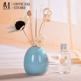 Tinh dầu thơm phòng Mocotics que gỗ khuếch tán hình bông hoa hướng dương và lọ sứ tròn dễ thương trang trí phòng