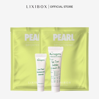 [HB GIFT] Combo Gel dưỡng ẩm  The Auragins 10 ml, 2 Mặt nạ Lixibox Pearl, Gel rửa mặt The Auragins 30 ml