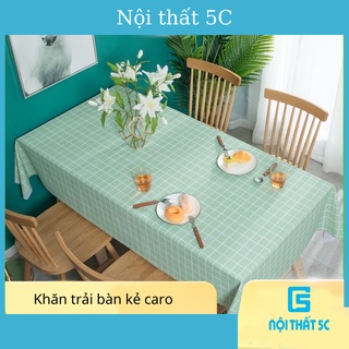 Khăn trải bàn, phông nền chụp ảnh kẻ vuông caro Vintage, khăn vải trang trí bàn học chống thấm nước
