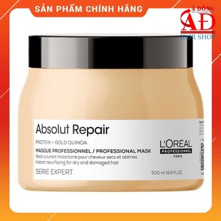 MẶT NẠ Ủ LOREAL ABSOLUT REPAIR GOLD QUINOA 2021 KEM BƠ CHO TÓC HƯ TỔN 500ML (HŨ)
