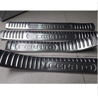 ốp bậc trong ngoài kia cerato 2019,2020,2021 mẫu inox và tital