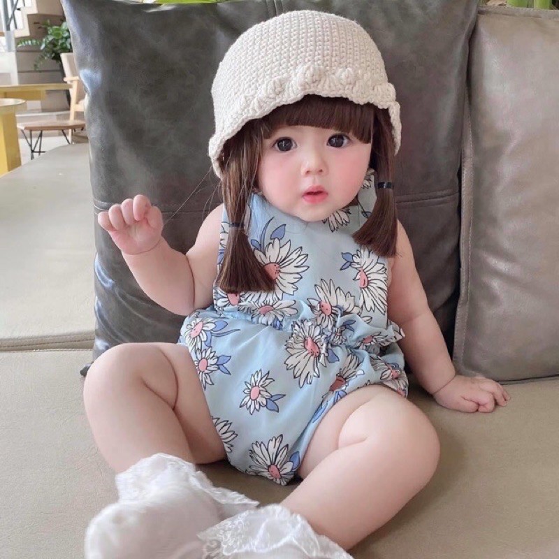 - Mũ len tóc giả cho bé
