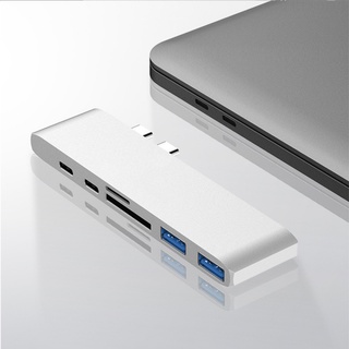 Bộ Hub Chuyển Đổi Usb-C Type-C Sang Usb3.0X2 + Usb-C + Pd + Sd + Tf 6 Trong 1 Cho Macbook
