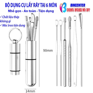Bộ Lấy Ráy Tai, Bộ Dụng Cụ Lấy Ráy Tai Chuyên Nghiệp 6 Món Cao Cấp Bằng Thép Không Rỉ An Toàn, Tiện Dụng Cho Cả Gia Đình