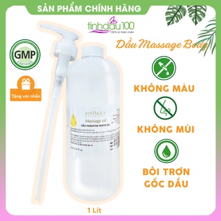 Dầu massage body Biyokea. Tinh dầu bôi trơn không màu, không mùi 1 lít. Dầu matxa body dùng trong Spa, tiệm mát xa