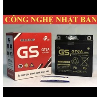 Bình Ắc Quy Khô GS GT6A (12V - 6Ah) - Dành cho xe số Honda, Yamaha, Suzuki, SYM.