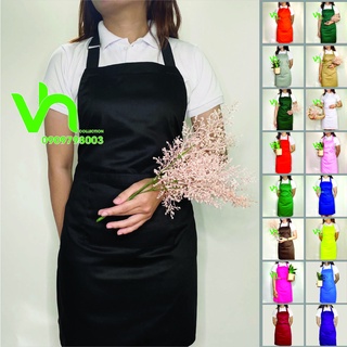 Tạp dề yếm trơn tạp dề đồng phục kaki cotton cao cấp