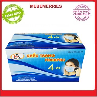 [Hộp 50 cái] khẩu trang y tế kháng khuẩn 4 lớp cao cấp FamaPro Nam Anh