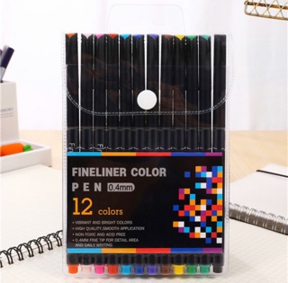 Set 12 Bút Fineliner - Bút Line Có Màu Viền Hình vẽ ngòi 0.4mm