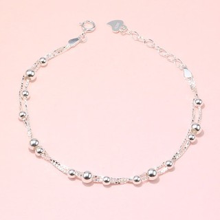 Lắc Tay Bạc Ý S925 Dây Kép Hạt Bi Nhỏ Xinh L1773 - Bảo Ngọc Jewelry