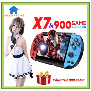 Máy chơi game cầm tay X7 - tặng thẻ nhớ 900 trò chơi kinh điển, có thể chép thêm game, bảo hành 1 đổi 1