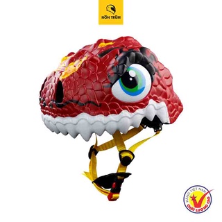 Nón bảo hiểm xe đạp thể thao BALDER DRAGON RED trẻ em cao cấp có đèn led