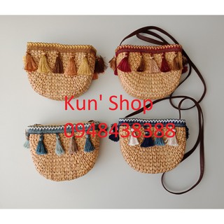 túi cói bầu tua rua siêu đẹp