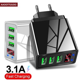 Bộ Sạc Điện Thoại 3 Cổng Usb Có Màn Hình Kỹ Thuật Số
