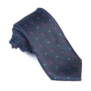 Cà vạt nam màu xanh họa tiết phẩy đỏ 7cm The Dimple Accessories ST26