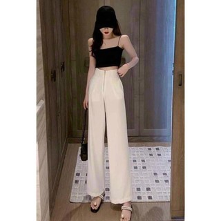 Quần ống rộng lưng cao khóa tròn trước 936