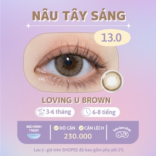 Kính áp tròng nâu tây sáng Loving U Brown chính hãng Olens | Hạn sử dụng 3-6 tháng