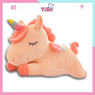Gấu bông ôm ngủ ngựa pony kì lân 1 sừng unicorn thú nhồi bông dễ thương