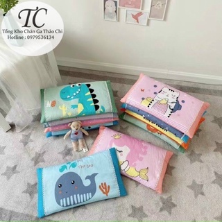 Gối Trẻ Em Cotton 100%- Hoạ Tiết 3D Ngộ Nghĩnh- Kèm Ruột Bông Gạo Trắng Tinh Khiết- Mềm Mại