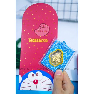 TÚI MAY MẮN PHONG THUỶ MẶT MON MẠ VÀNG DORAEMON DOREMON