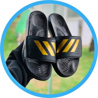 Dép 𝐀𝐃𝐈𝐃𝐀𝐒 Alphabounce quai ngang nam 3 sọc màu đen viền vàng chất xịn 1-1, đế dày nhẹ Tặng hộp