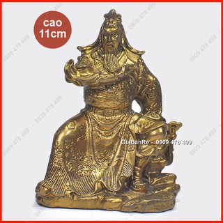 Tượng Đồng Đúc Quan Công Ngồi Vuốt Râu – Cao 11,5cm - 6561