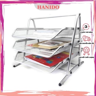 Khay để tài liệu 3 tầng bằng thép lưới cao cấp
