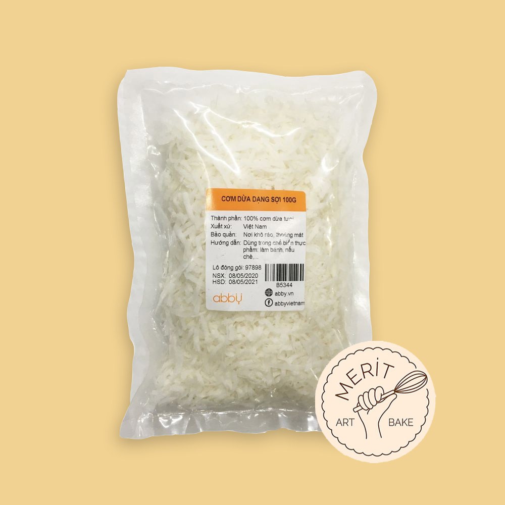 Cơm dừa dạng sợi 50g - 100g - Merit Cake Shop