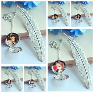 ( không kèm hộp ) Bookmark lông vũ IN HÌNH (G)I-DLE Soyeon Minnie Shuhua Yuqi Soojin Miyeon gắn điệp lá kim loại mỏng