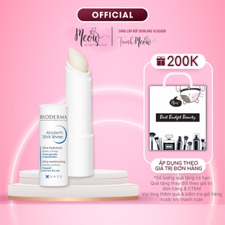 Sáp dưỡng môi khô nứt nẻ Bioderma Atoderm Stick Levres 4g